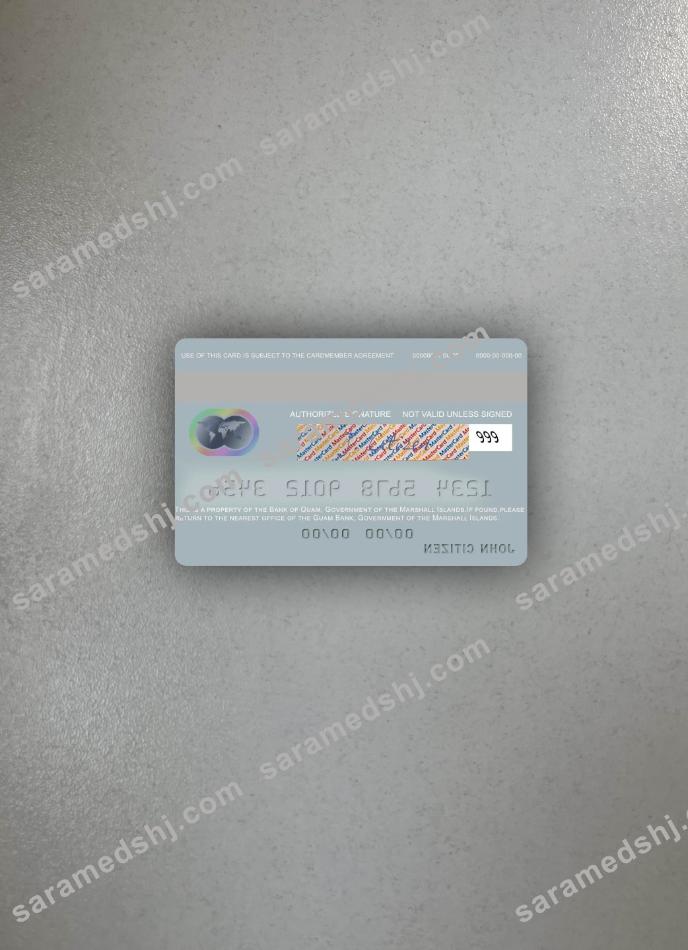 Marshall Islands Bank of Guam mastercard photolook back